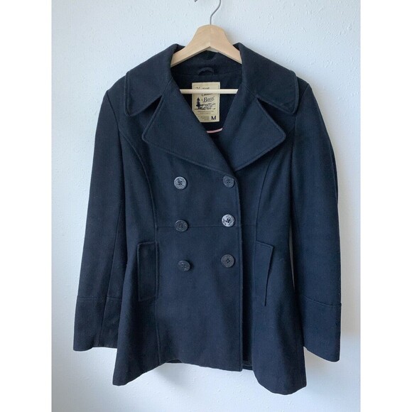 Heritage Collection By Bass Co. Women’s Dark Blue Wool Blend Pea Coat Size M - Picture 1 of 7